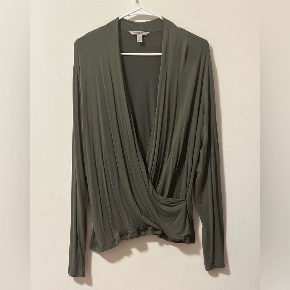 Banana Republic Olive Draped Blouse